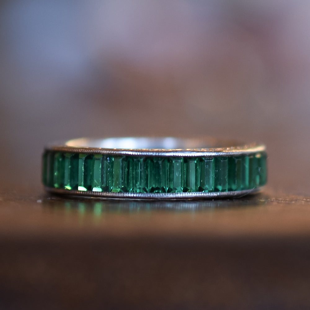 Art Deco 'Emerald' Paste Eternity Ring