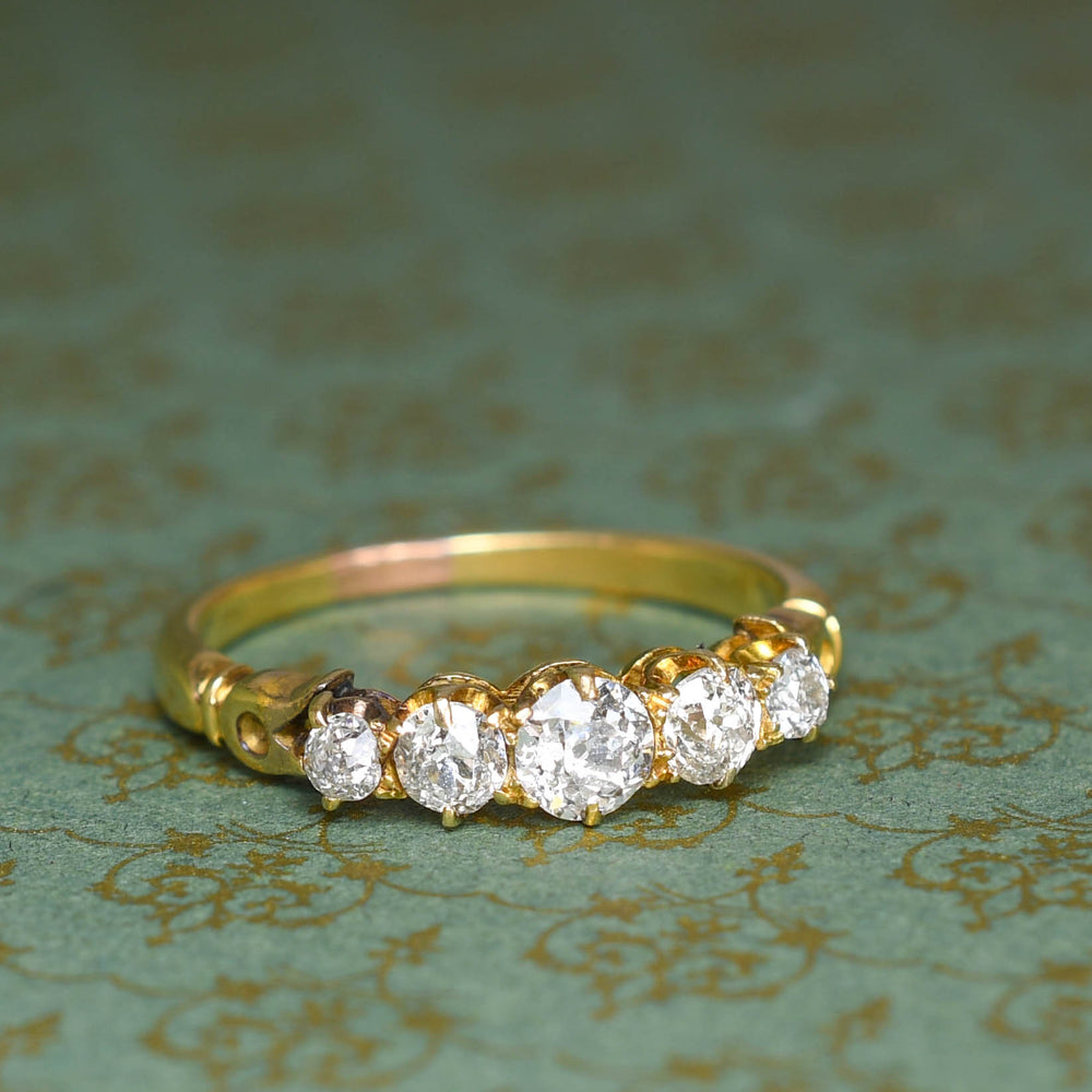 Victorian 5-Stone Diamond Half Hoop Ring