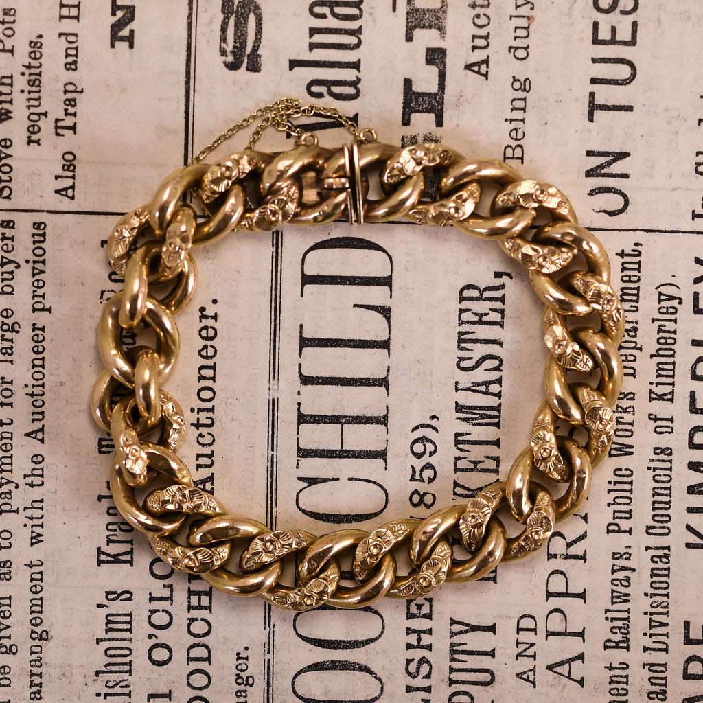 Victorian 18k Gold French CurbLink Bracelet Butter Lane Antiques