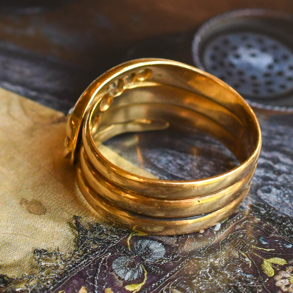 Victorian 5-Stone Diamond Coiled Snake Ring