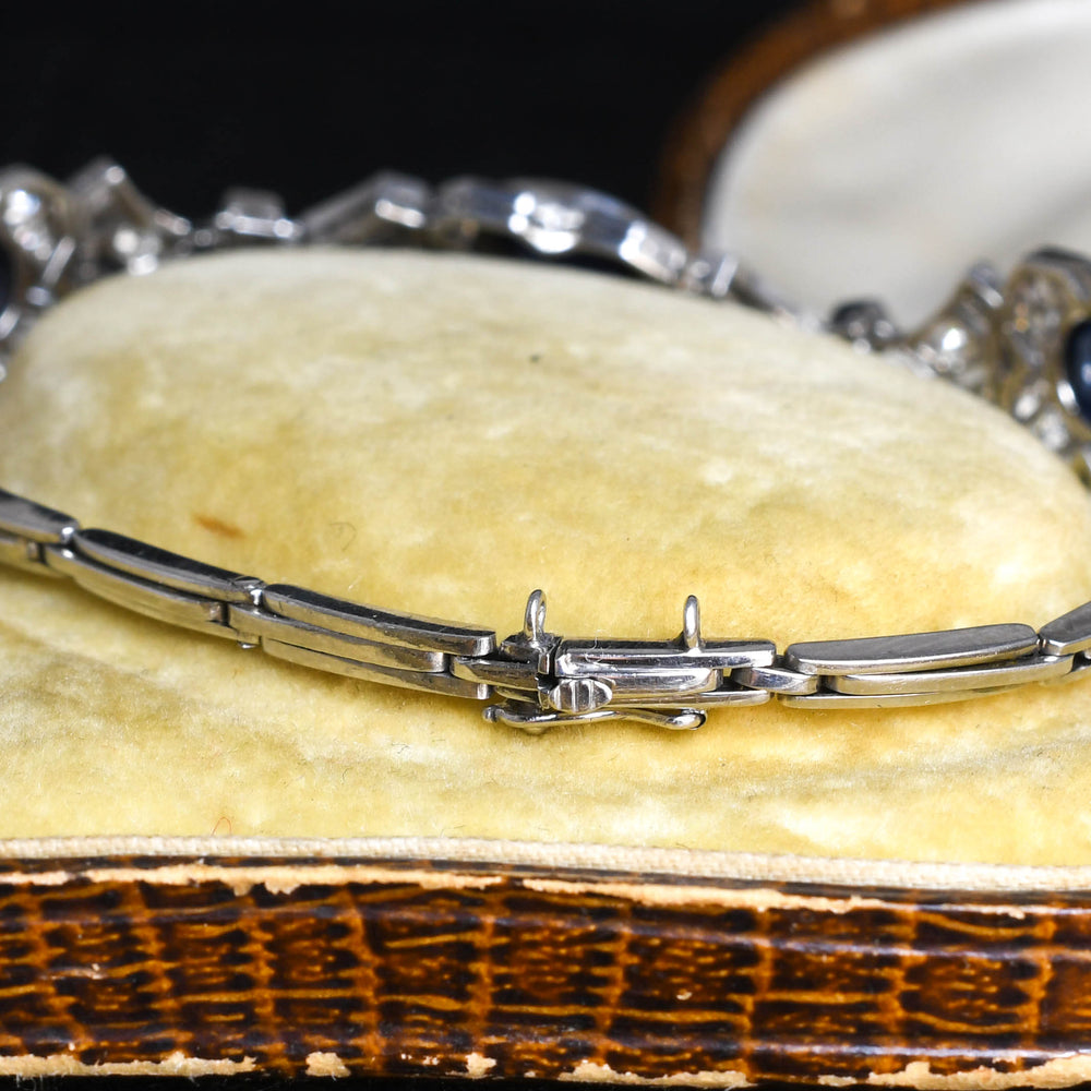 Edwardian Sapphire & Diamond Platinum Bracelet