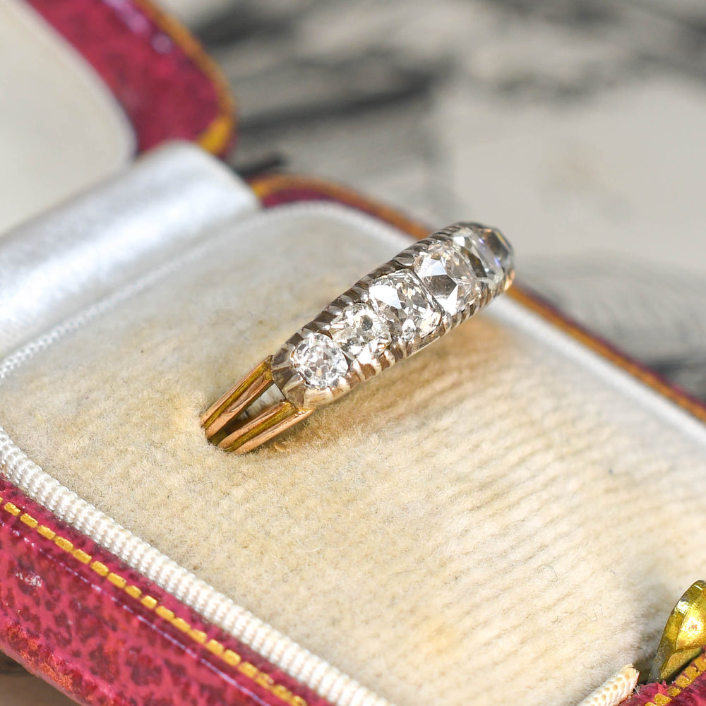 Georgian Peruzzi Cut Diamond 7-Stone Ring