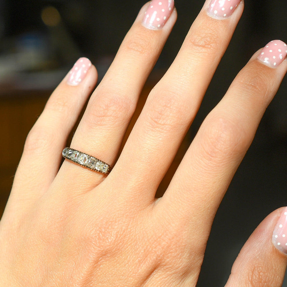 Georgian Peruzzi Cut Diamond 7-Stone Ring