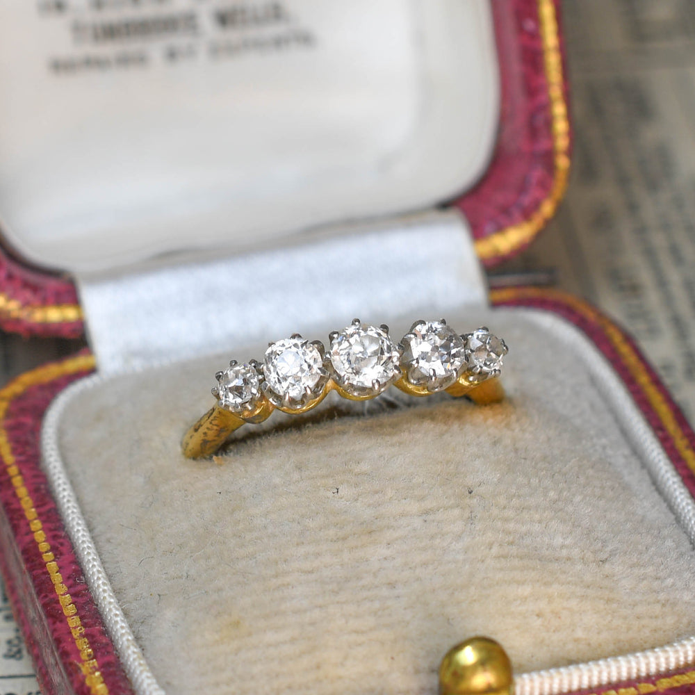 Antique Old Cut Diamond 5-Stone Ring