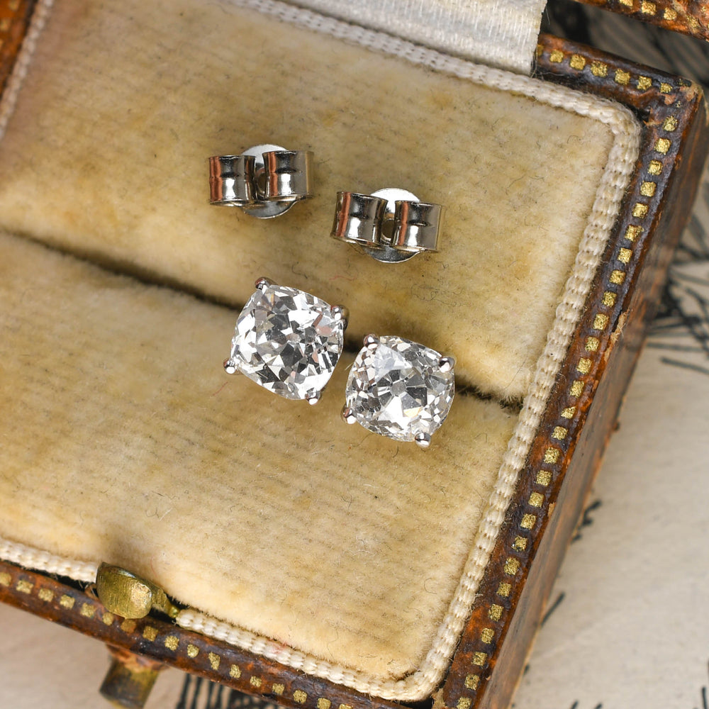 Art Deco 1.73ct Old Cut Diamond Stud Earrings