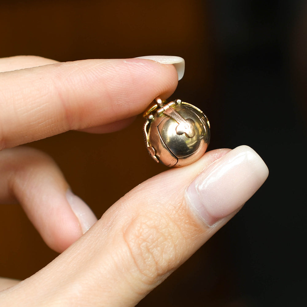 Victorian Gold & Silver Masonic Orb Pendant