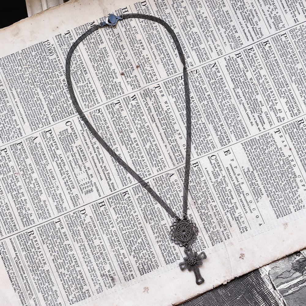 Georgian Silesian Wirework Cross & Chain