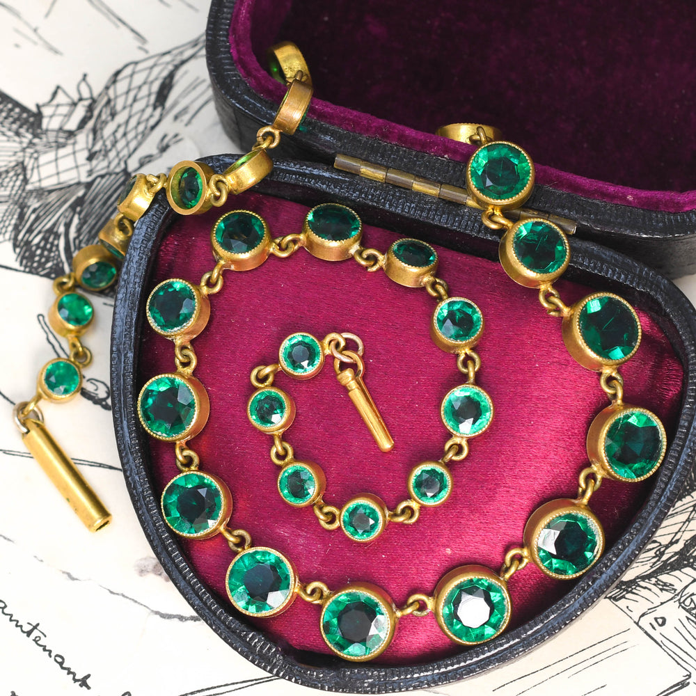 Victorian Green Paste Rivière Necklace