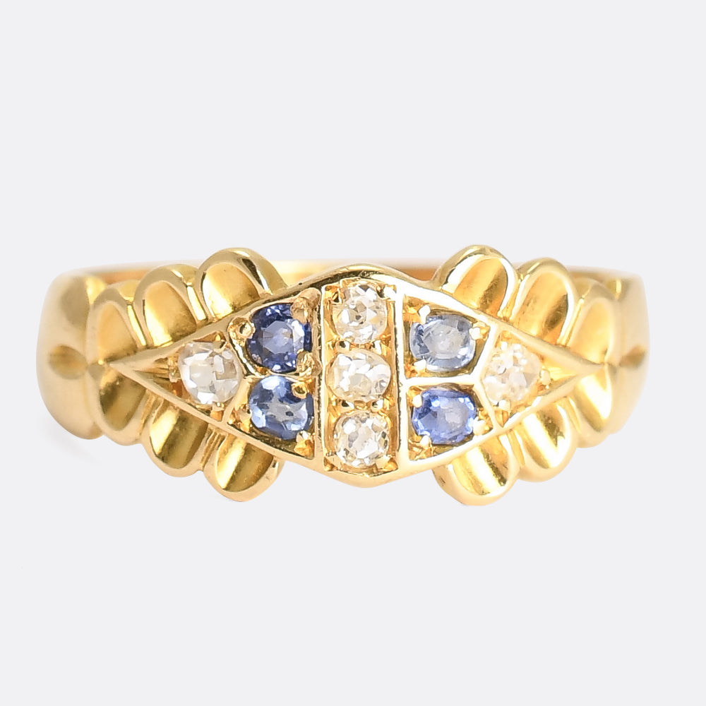 Edwardian Sapphire & Diamond Gypsy Ring