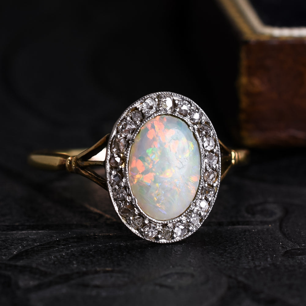 Victorian Opal & Diamond Cluster Ring