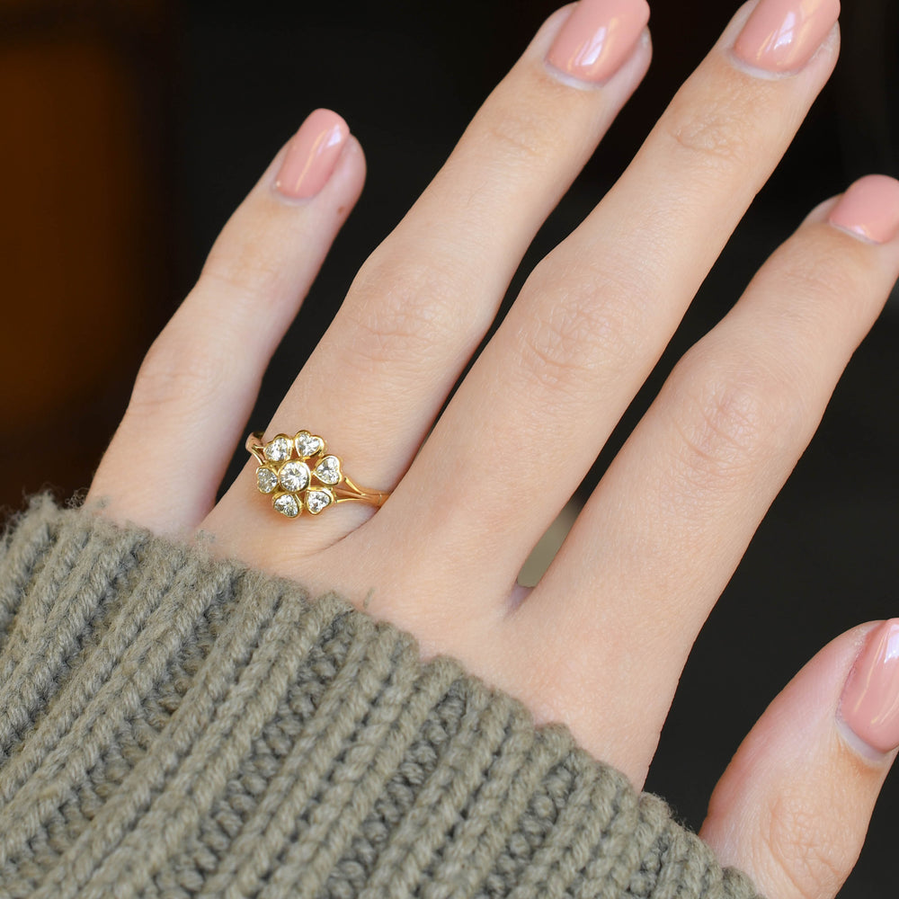 Vintage Diamond Heart Cluster Ring