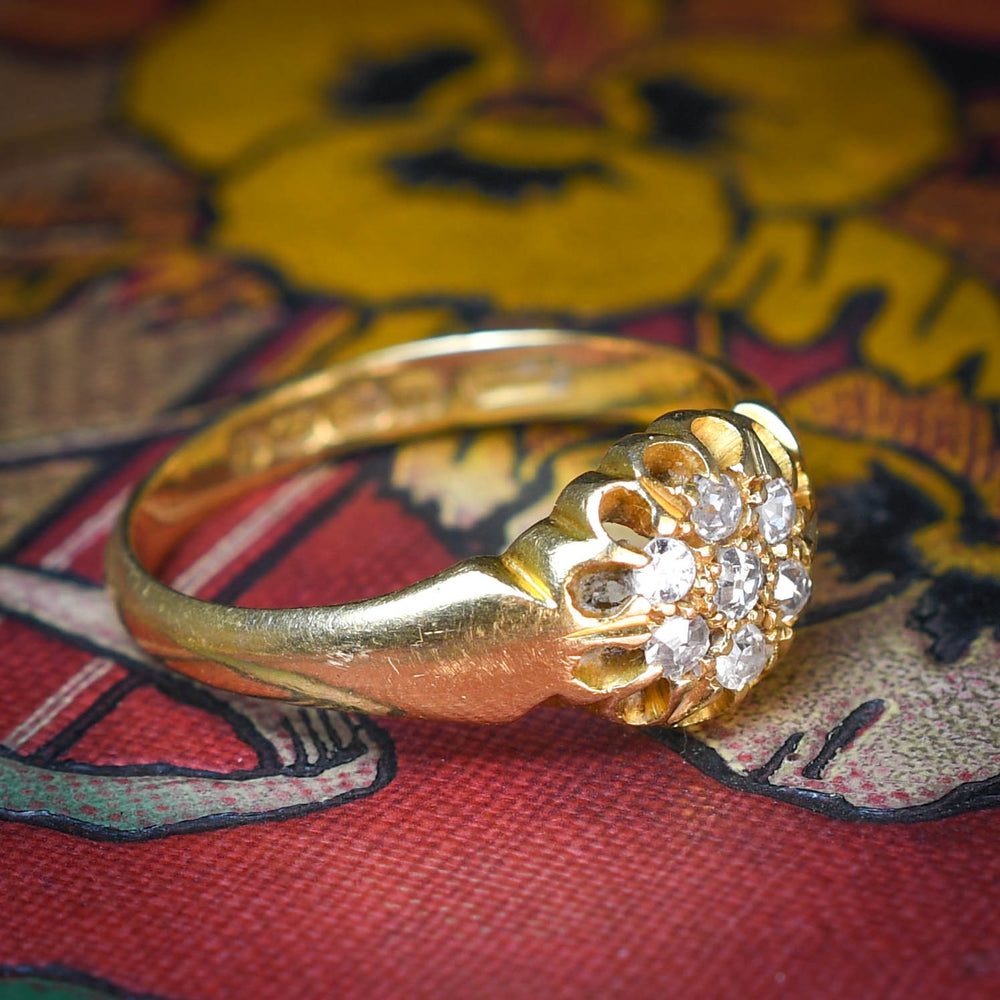 Antique Diamond Scalloped Cluster Ring