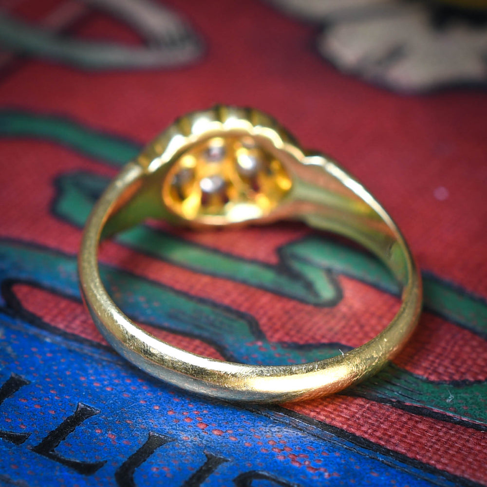 Antique Diamond Scalloped Cluster Ring