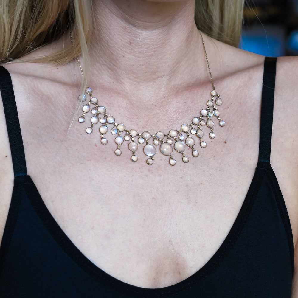 Edwardian Moonstone Festoon Necklace