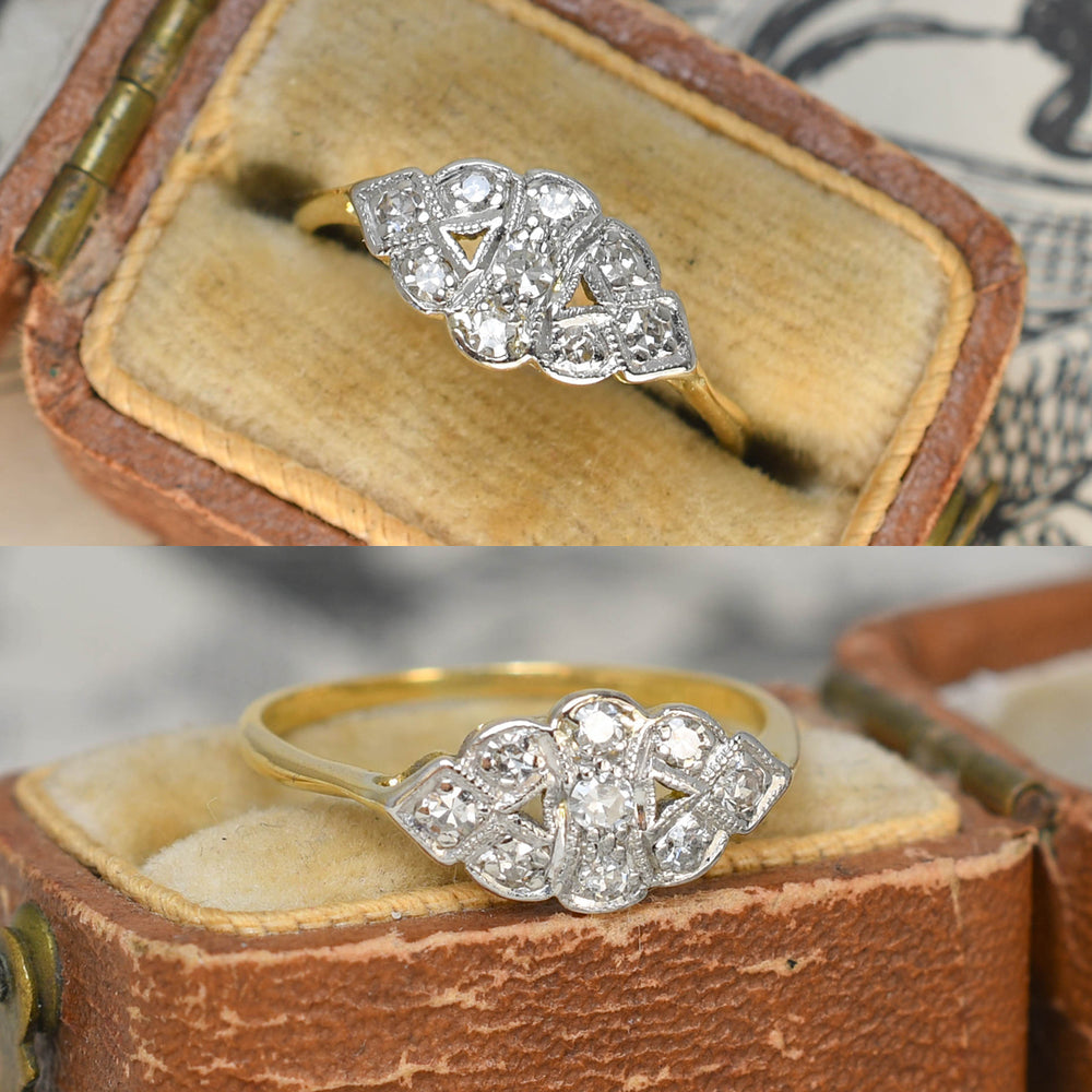 Art Deco Diamond Openwork Cluster Ring
