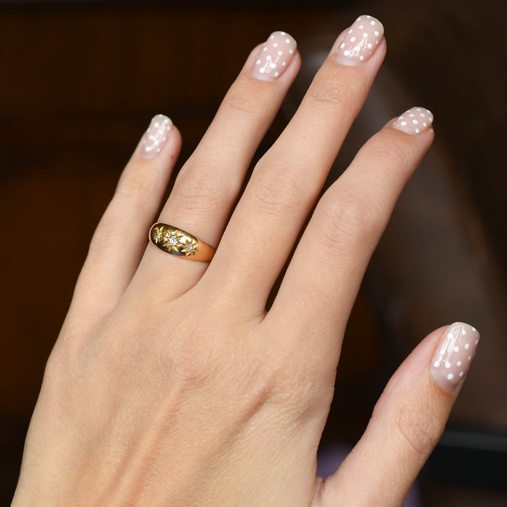Edwardian Diamond Star-Set Gypsy Ring