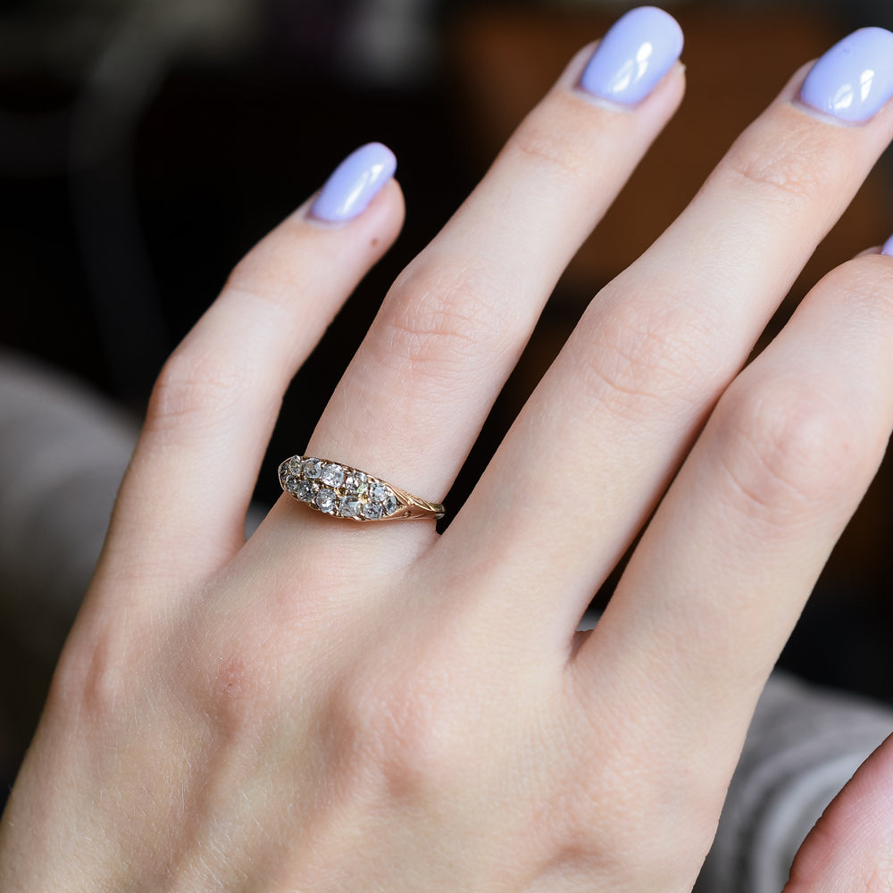Mid-Victorian Diamond Double Row Ring
