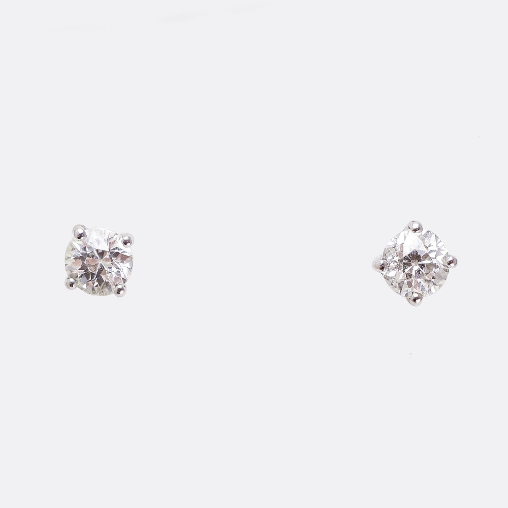 Old European Cut Diamond Stud Earrings
