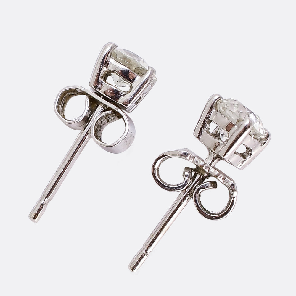 Old European Cut Diamond Stud Earrings