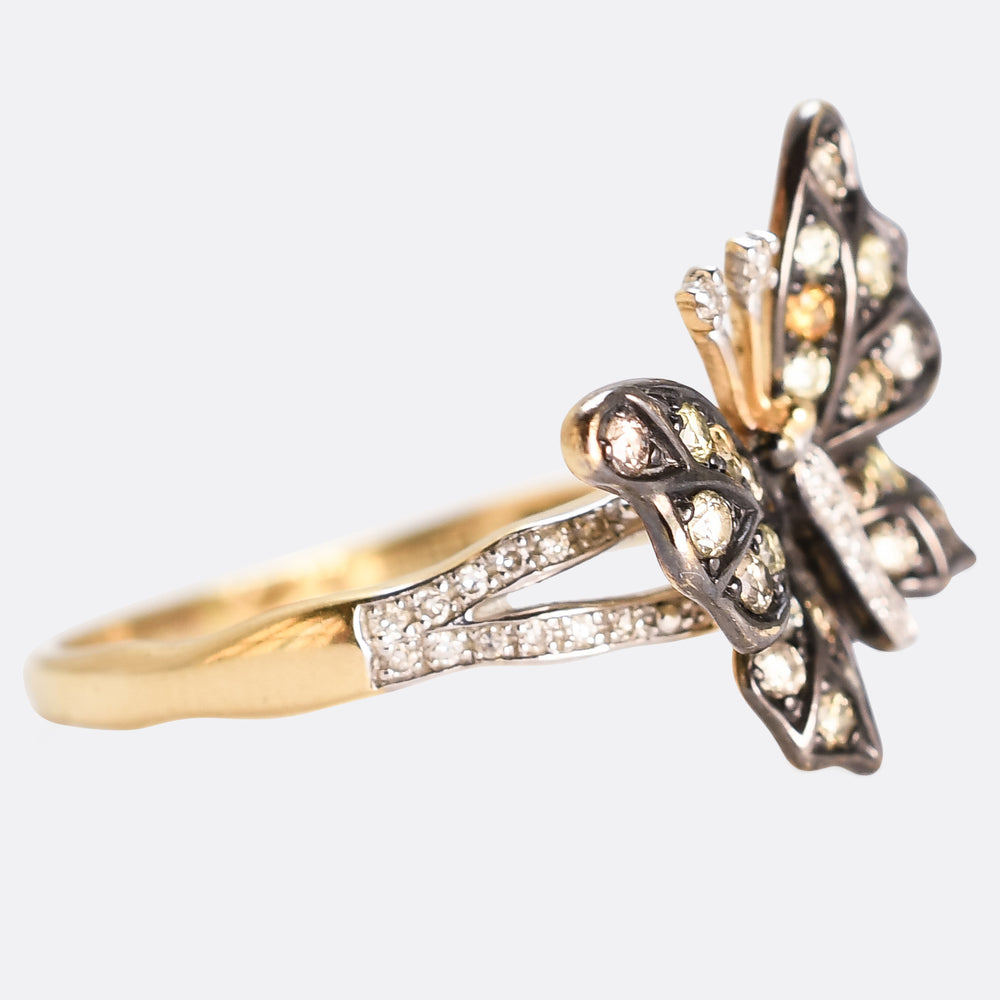 Vintage Diamond Butterfly Ring