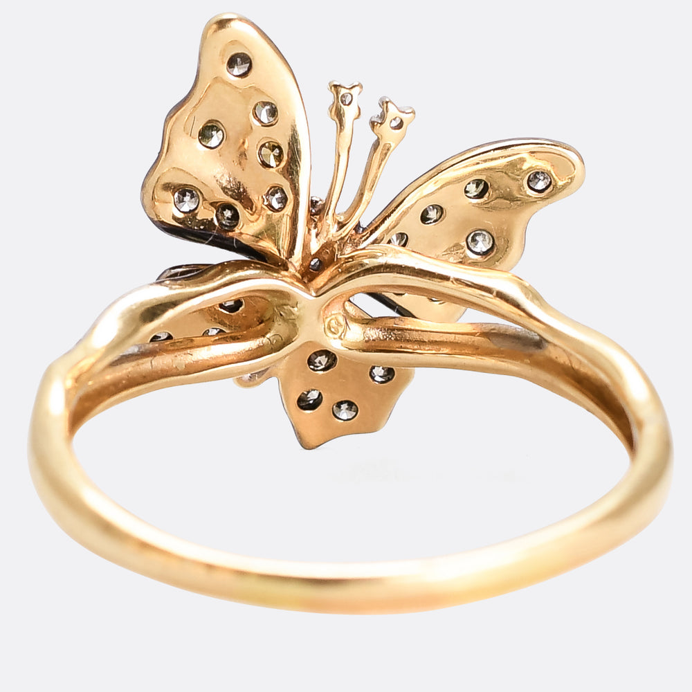 Vintage Diamond Butterfly Ring