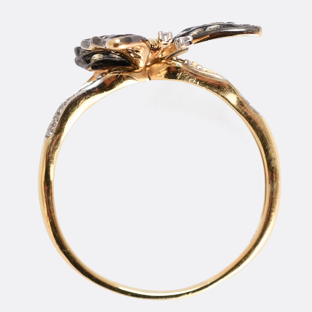 Vintage Diamond Butterfly Ring
