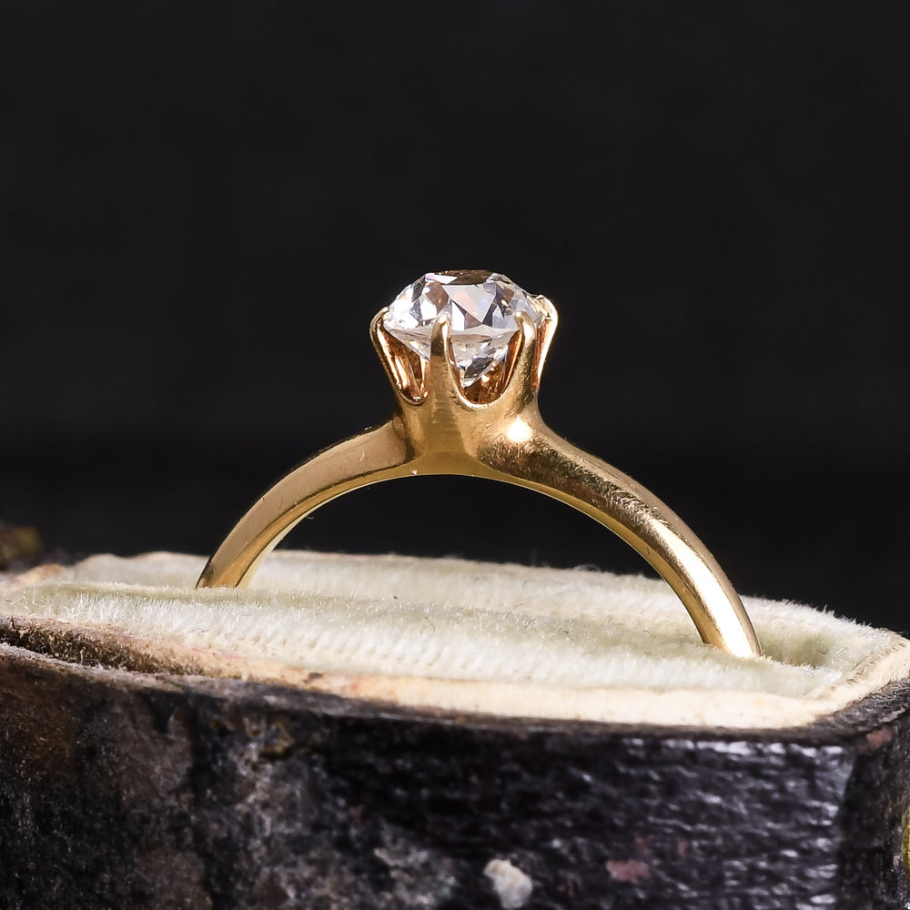 Late Victorian 0.50ct Old Mine Cut Diamond Solitaire Ring