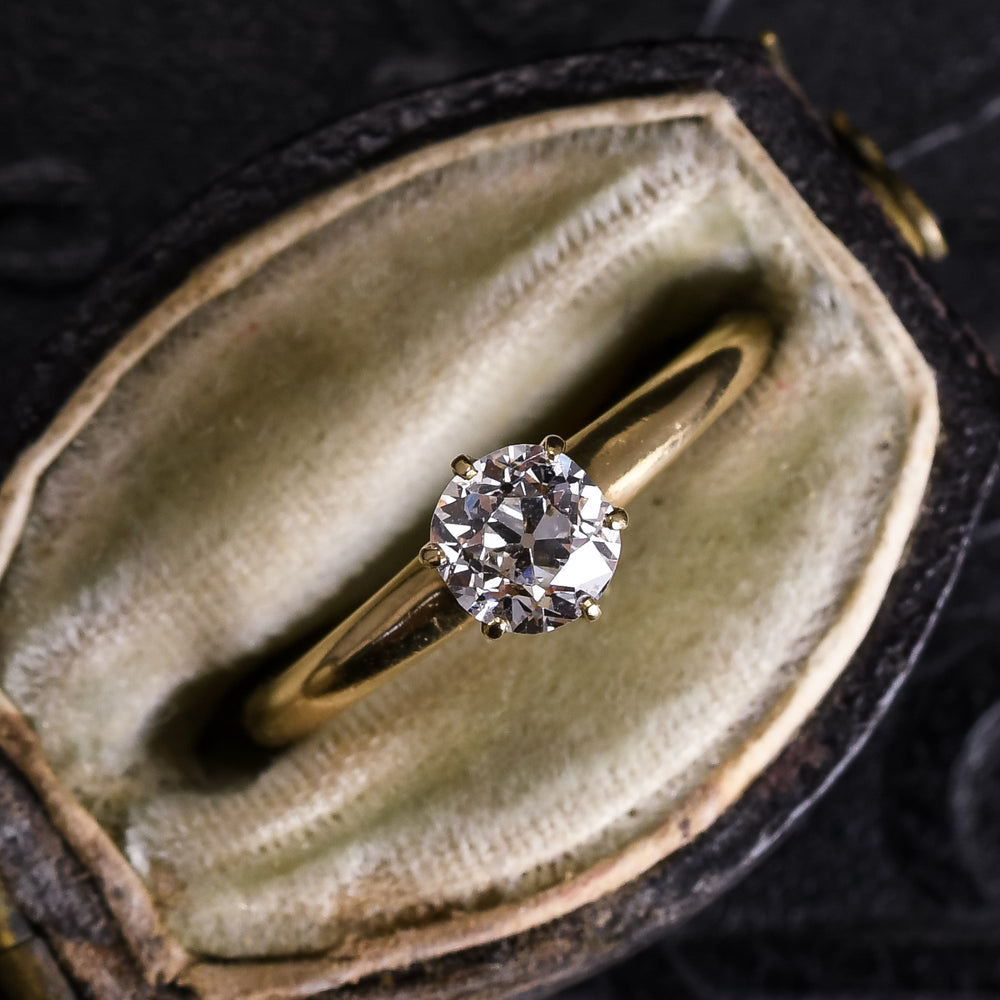 Late Victorian 0.50ct Old Mine Cut Diamond Solitaire Ring
