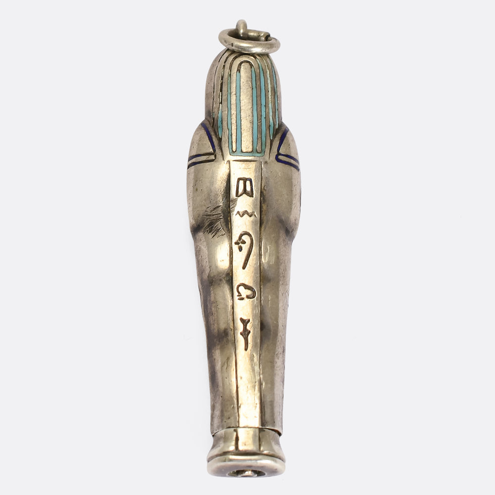 Egyptian Revival Mummy Sarcophagus Pencil Pendant