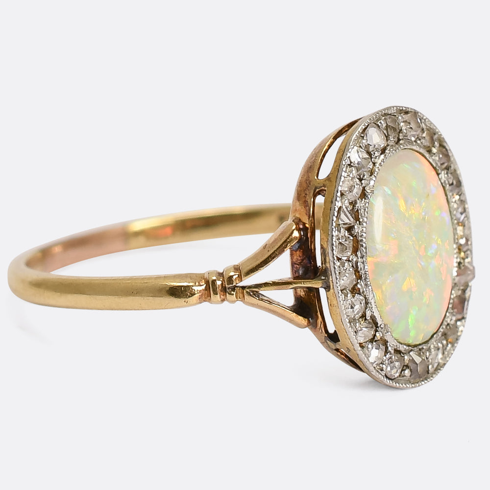 Victorian Opal & Diamond Cluster Ring