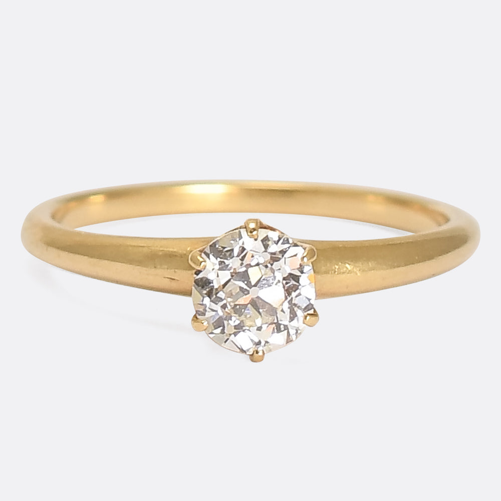 Late Victorian 0.50ct Old Mine Cut Diamond Solitaire Ring