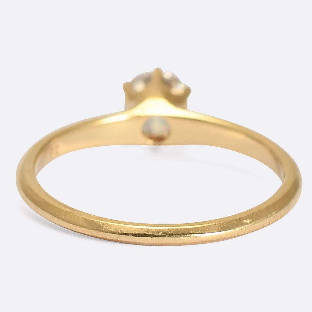 Late Victorian 0.50ct Old Mine Cut Diamond Solitaire Ring