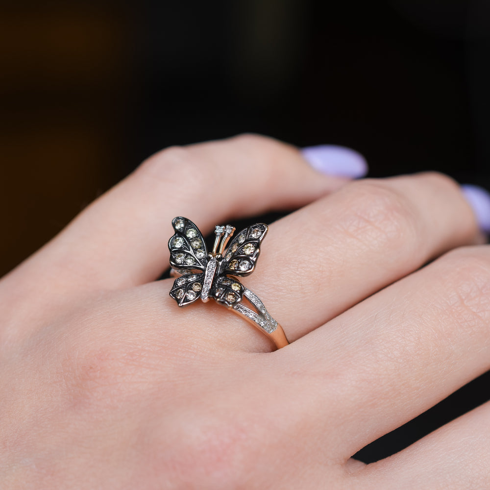 Vintage Diamond Butterfly Ring