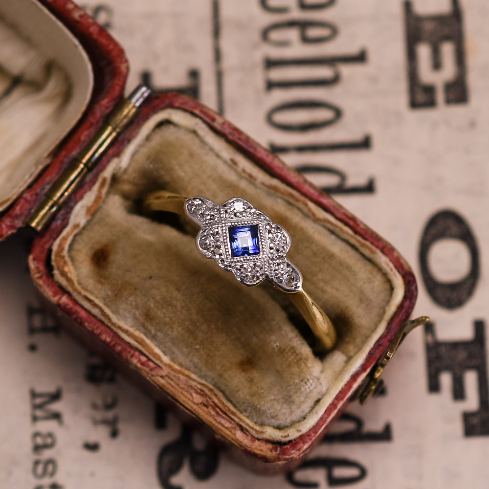 Edwardian Sapphire & Diamond Ring