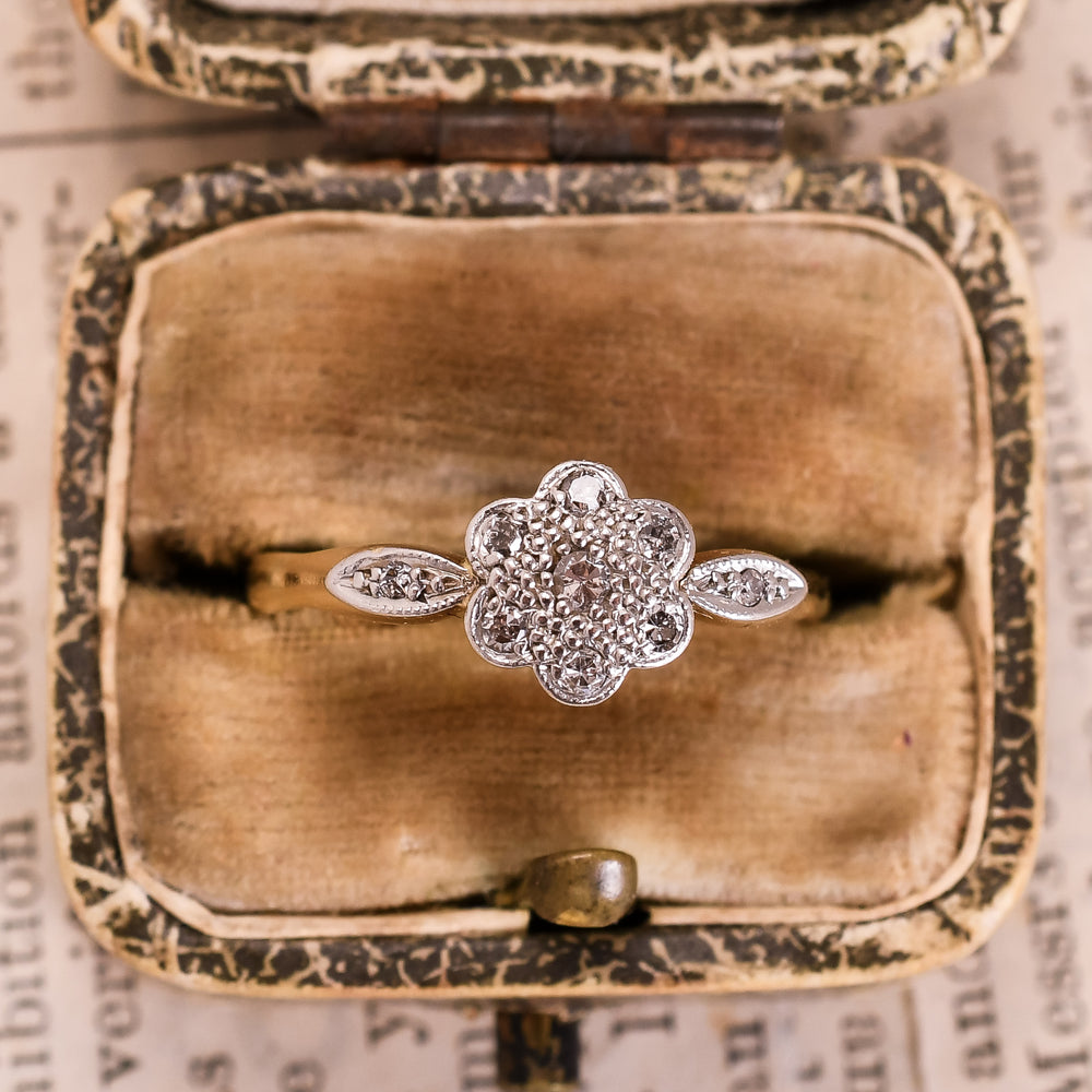 Edwardian Diamond Daisy Cluster Ring