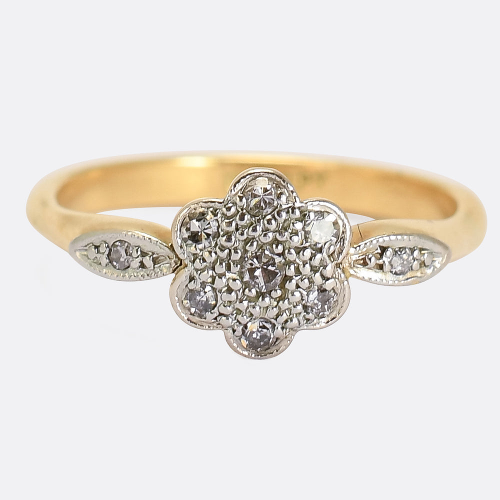 Edwardian Diamond Daisy Cluster Ring