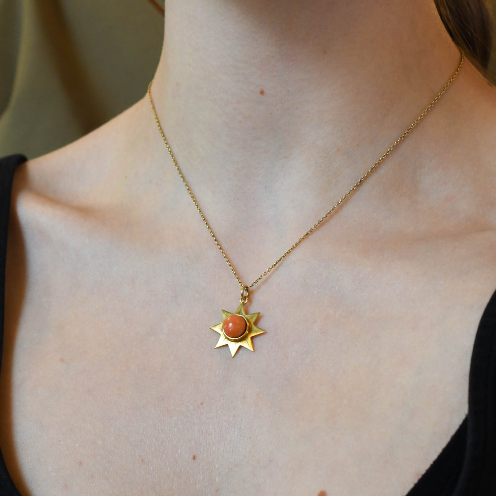 Victorian Coral Star Charm