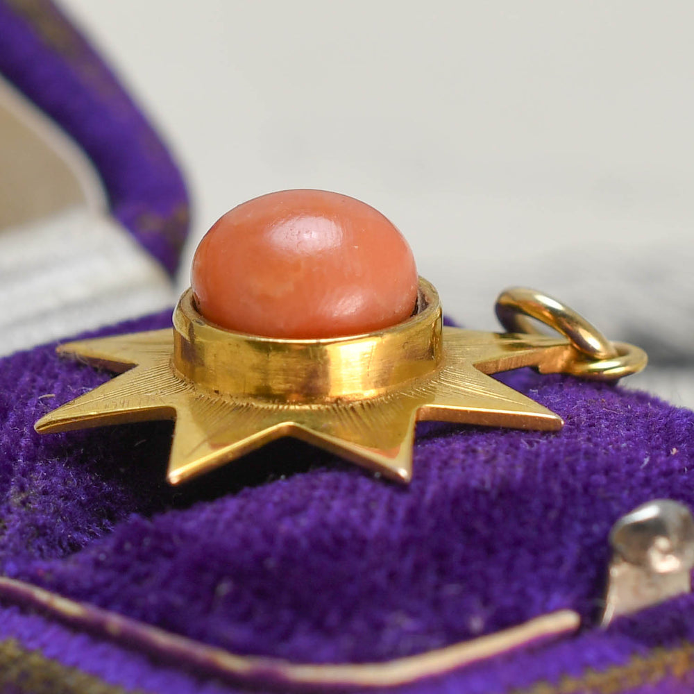 Victorian Coral Star Charm