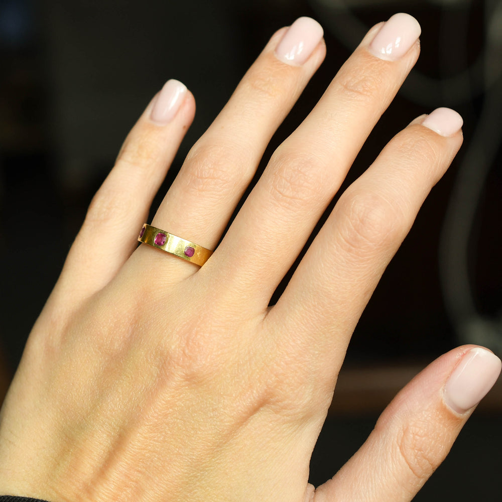 Early 19th Century Russian 18k Gold Ruby Eternity Ring