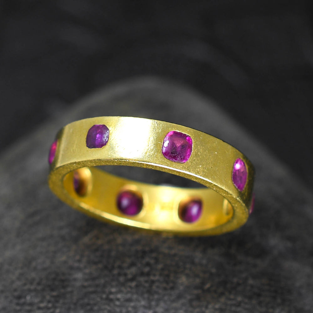 Early 19th Century Russian 18k Gold Ruby Eternity Ring