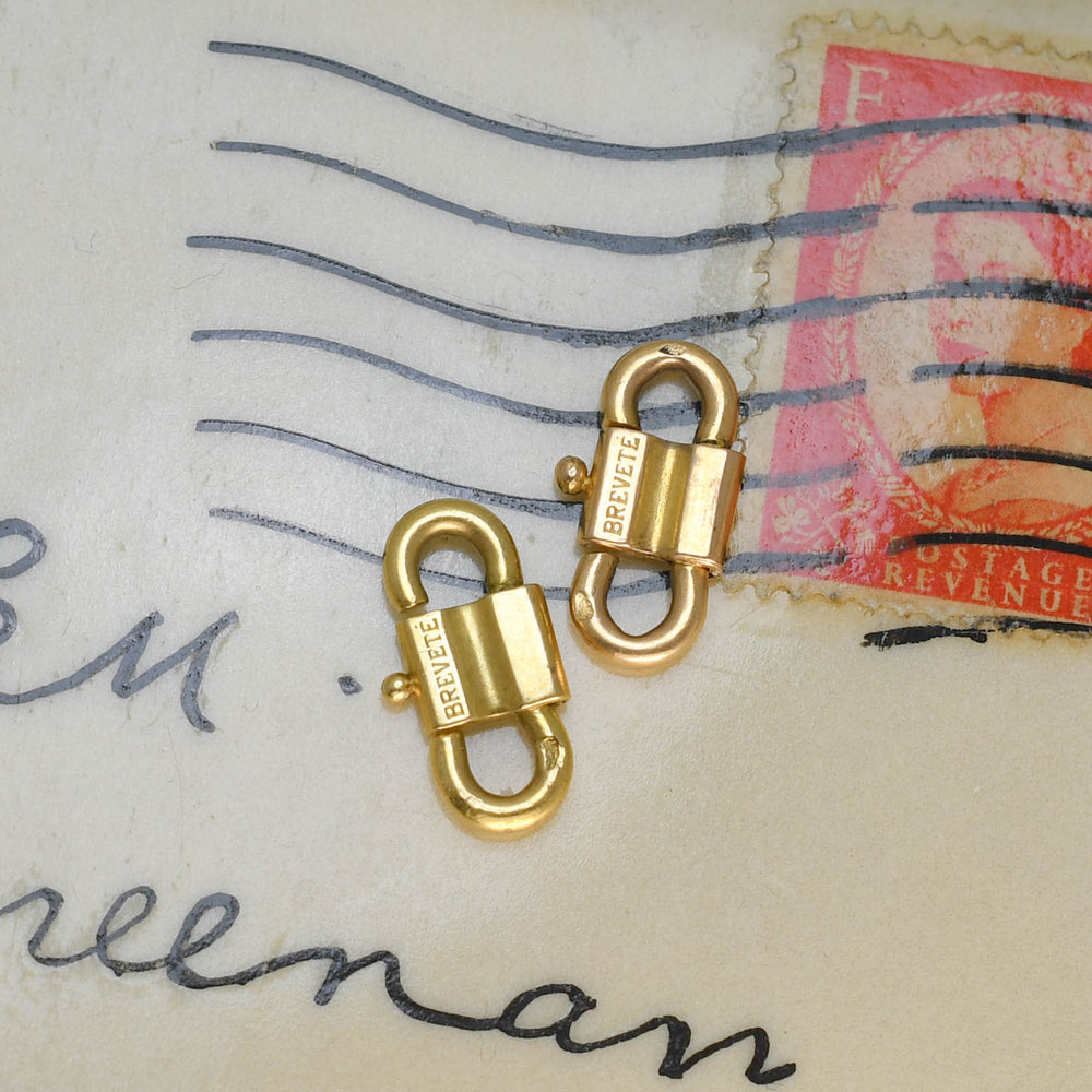 Antique French Rare Pair of 18k Double Ended Clips