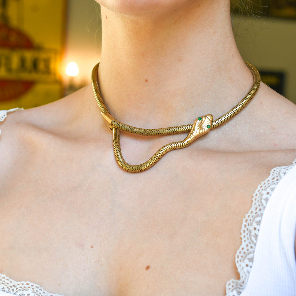 Edwardian Paste Snake Chain Necklace
