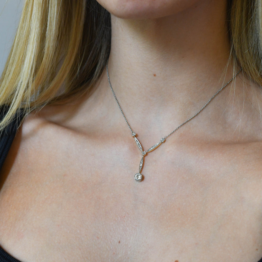 Edwardian Diamond Drop Necklace