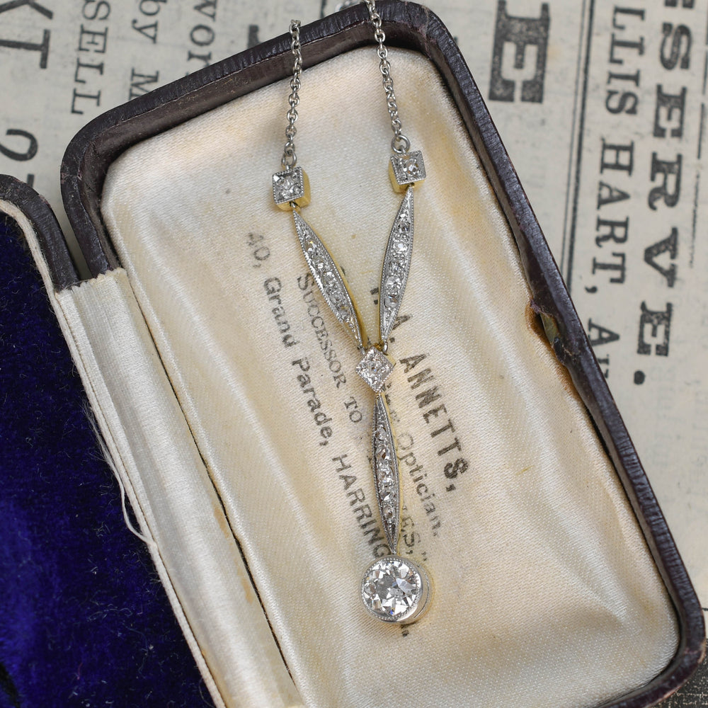 Edwardian Diamond Drop Necklace