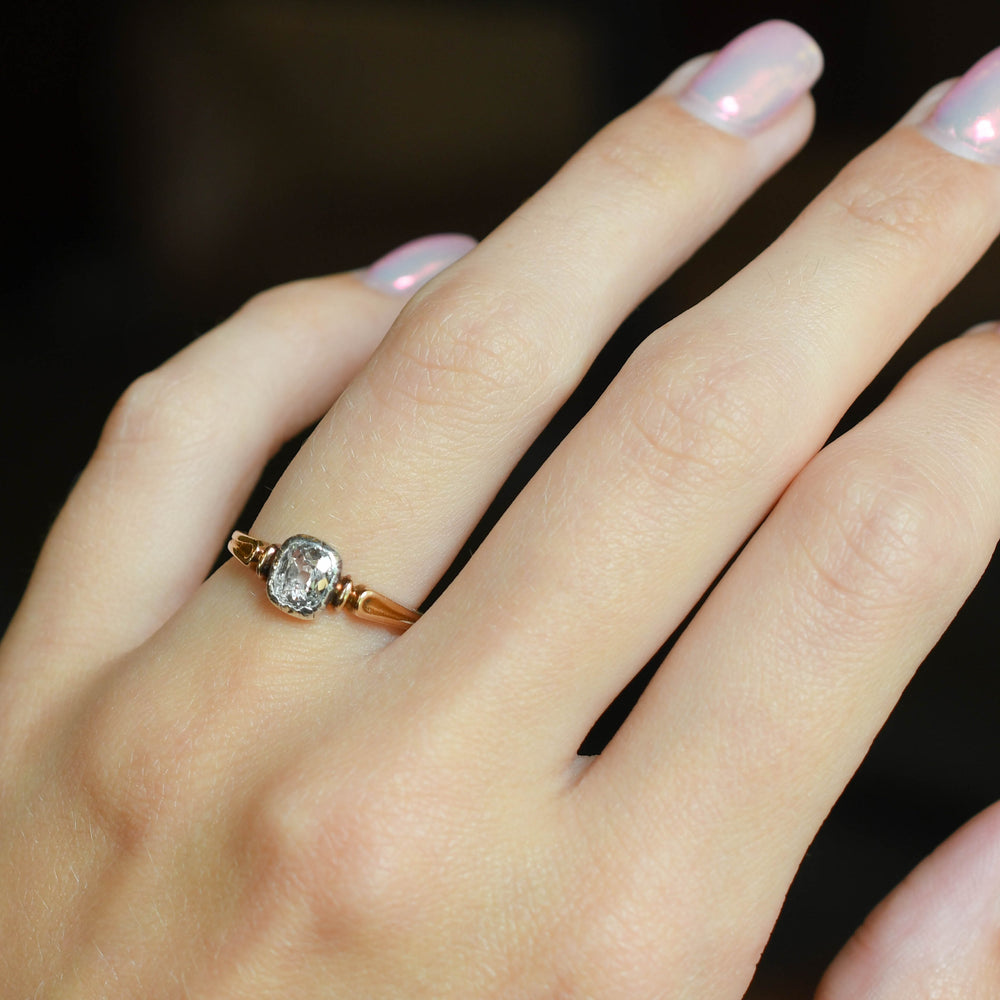 Georgian Diamond Solitaire Engagement Ring