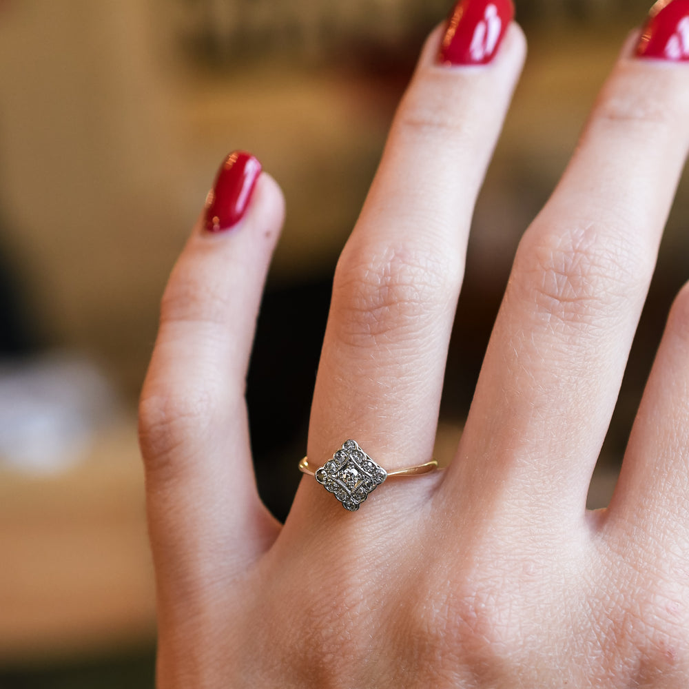 Art Deco Diamond Cluster Ring