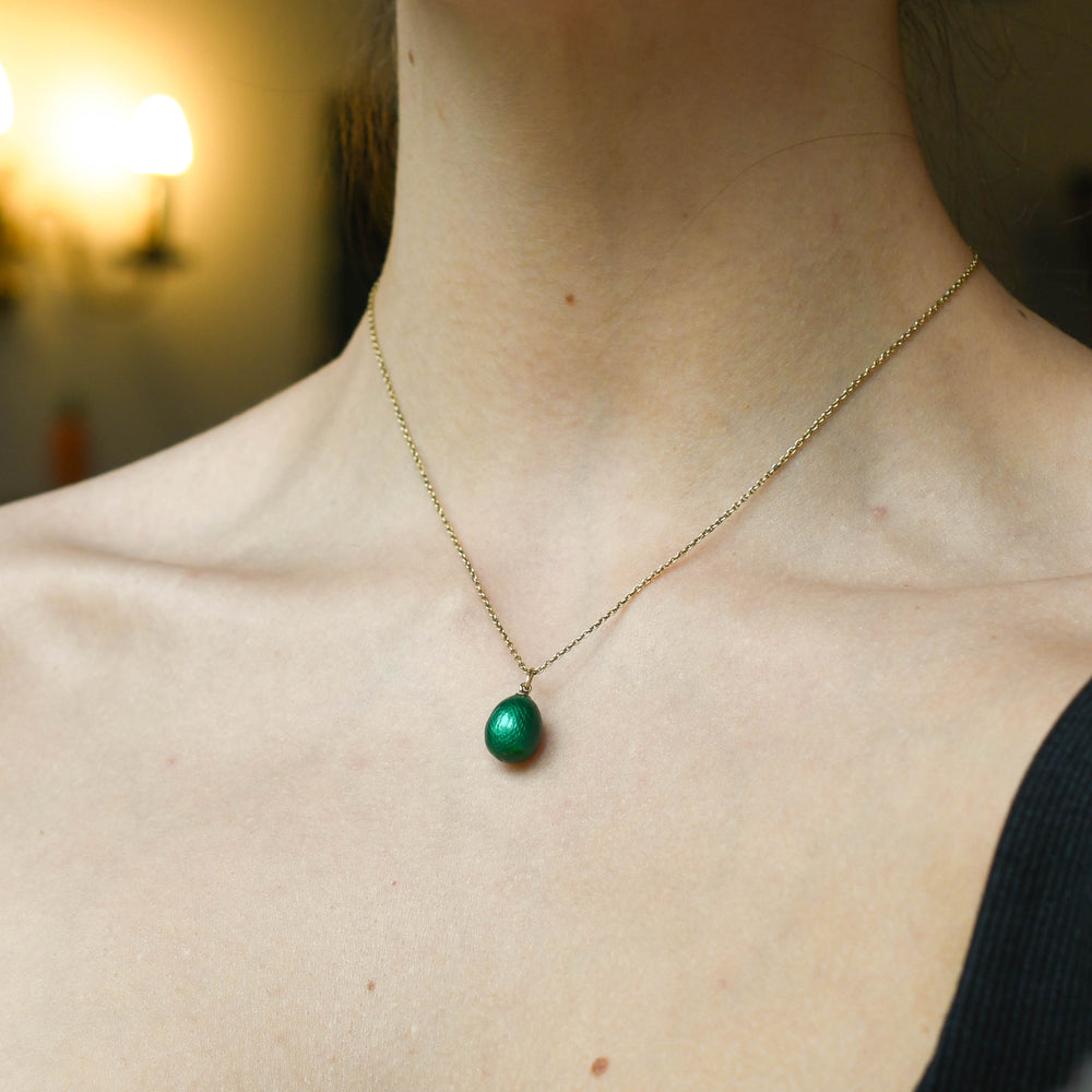 Pre-Revolution Russian Enamel Miniature Egg Pendant