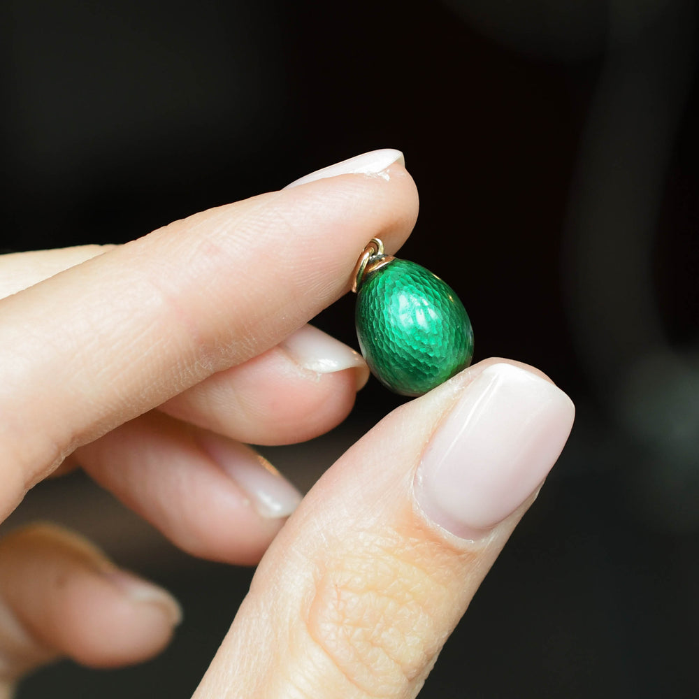 Pre-Revolution Russian Enamel Miniature Egg Pendant