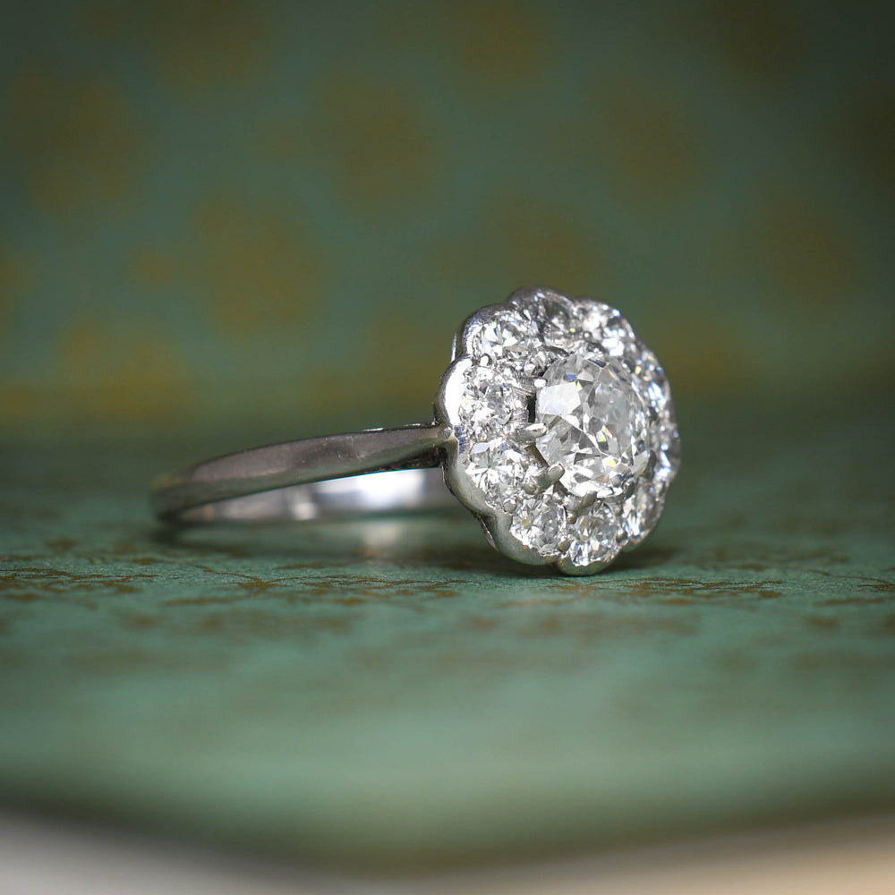 Edwardian Diamond Flower Cluster Ring
