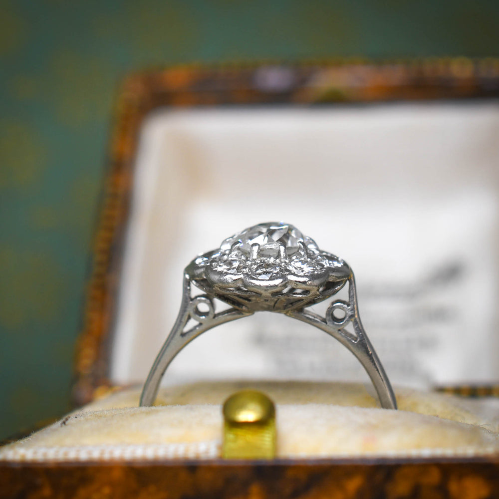 Edwardian Diamond Flower Cluster Ring